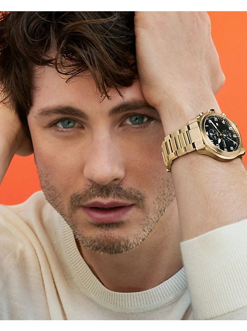 Oversized Panorama Gold-Tone Watch