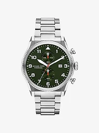 Oversized Panorama Silver-Tone Watch