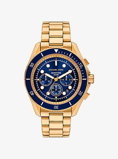 Oversized Maritime Gold-Tone Watch