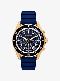 Oversized Maritime Gold-Tone and Silicone Watch