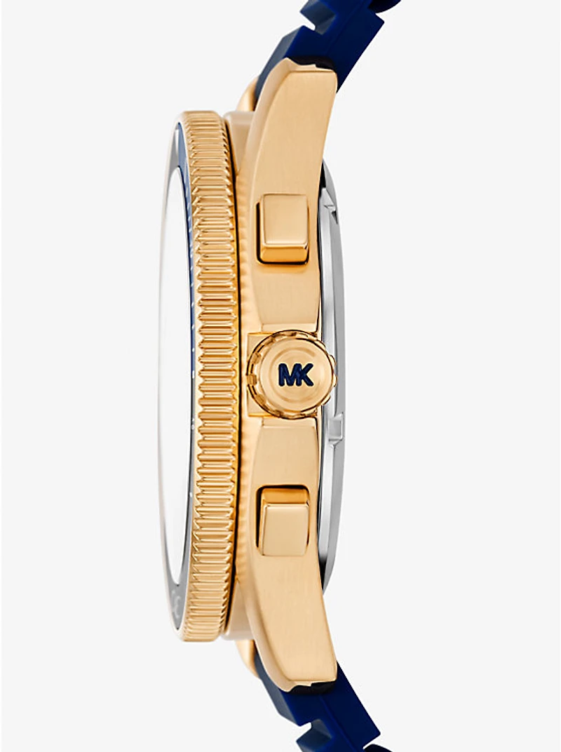 Oversized Maritime Gold-Tone and Silicone Watch