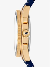 Oversized Maritime Gold-Tone and Silicone Watch