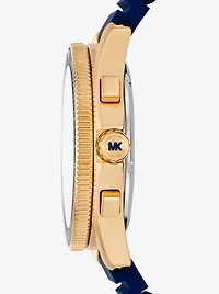 Oversized Maritime Gold-Tone and Silicone Watch