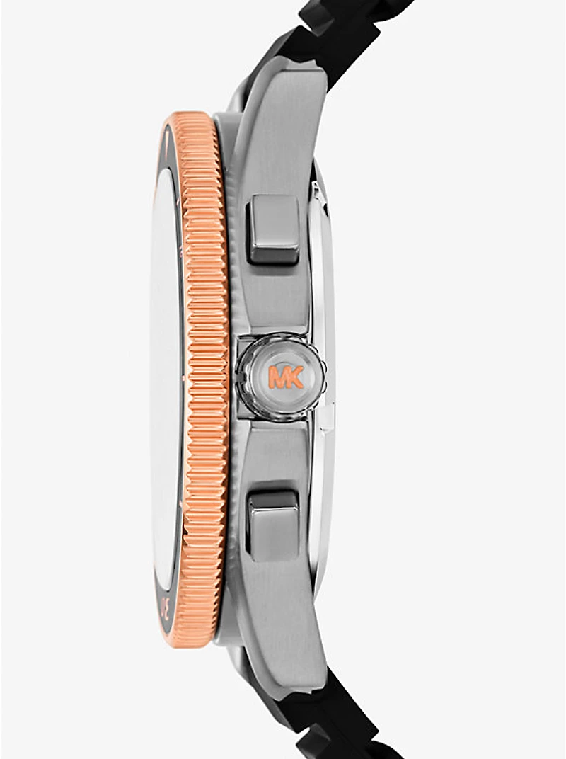 Oversized Maritime Gunmetal and Silicone Watch