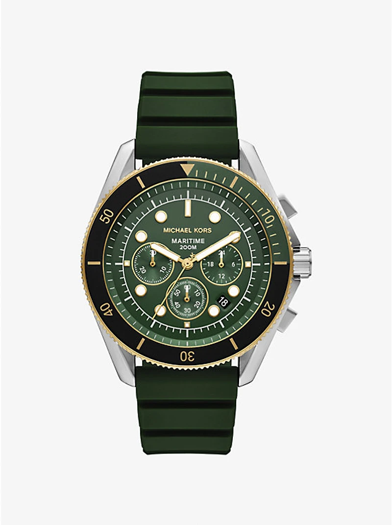 Oversized Maritime Two-Tone and Silicone Watch