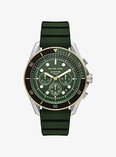 Oversized Maritime Two-Tone and Silicone Watch