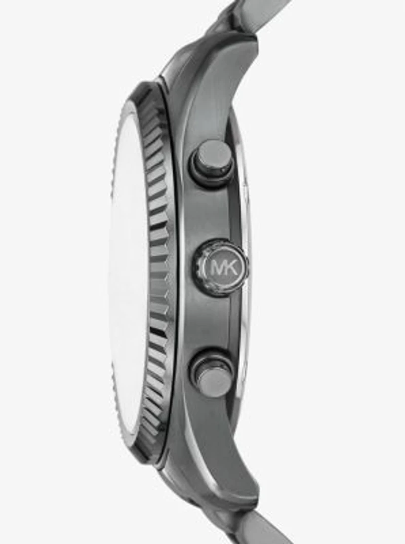 Oversized Lexington Gunmetal Watch and Bracelet Gift Set