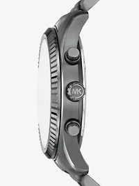 Oversized Lexington Gunmetal Watch and Bracelet Gift Set