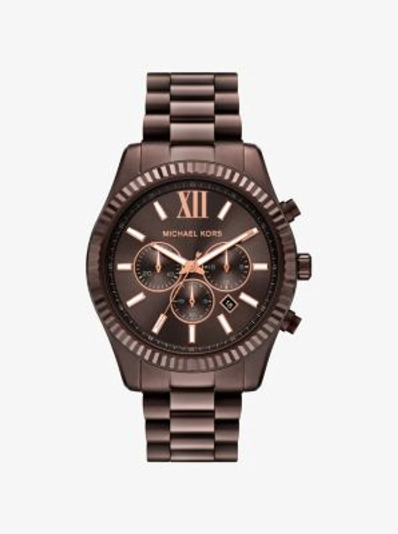 Oversized Lexington Brown-Tone Watch
