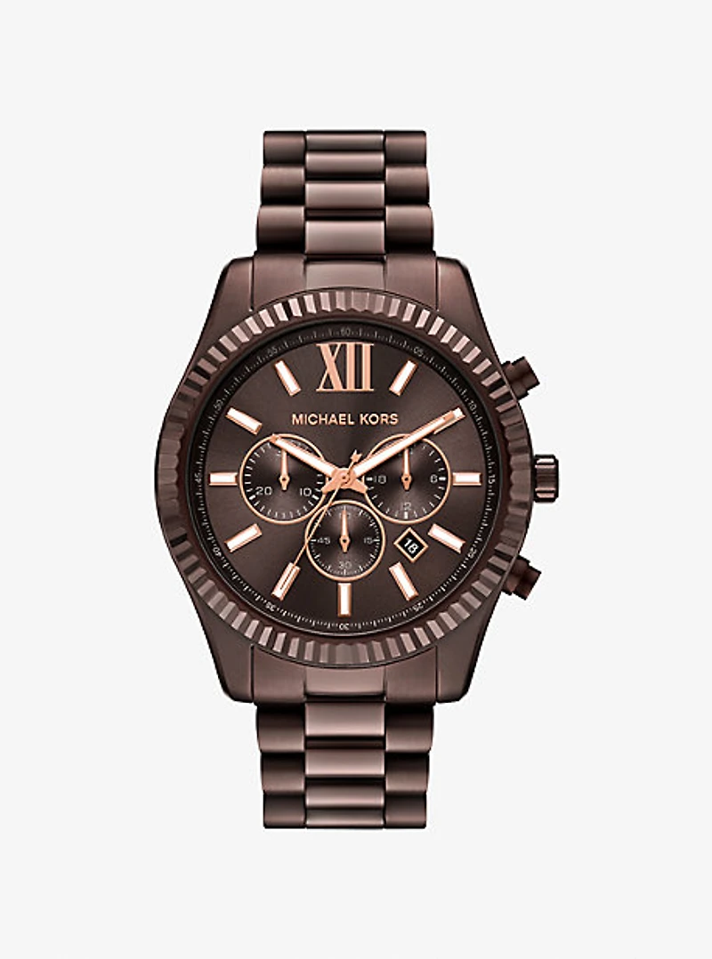 Oversized Lexington Brown-Tone Watch