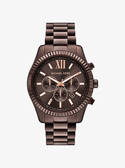 Oversized Lexington Brown-Tone Watch