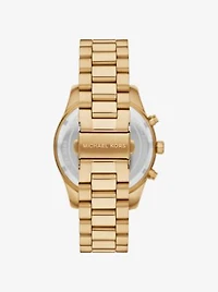 Oversized Lexington Gold-Tone Watch and Crocodile Embossed Leather Card Case Gift Set