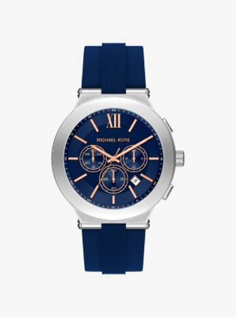 Oversized Billie Silver-Tone and Silicone Watch