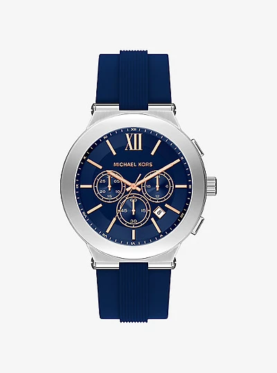 Oversized Billie Silver-Tone and Silicone Watch