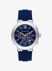 Oversized Billie Silver-Tone and Silicone Watch