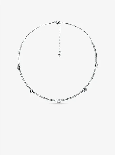 Pavé Precious Metal-Plated Sterling Silver Necklace