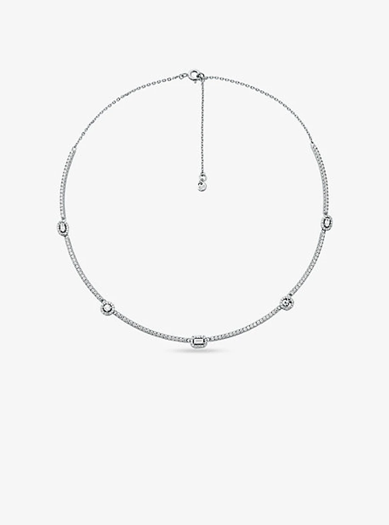 Pavé Precious Metal-Plated Sterling Silver Necklace