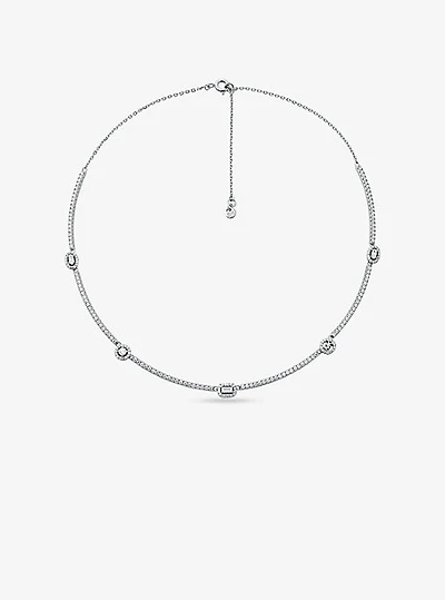 Pavé Precious Metal-Plated Sterling Silver Necklace
