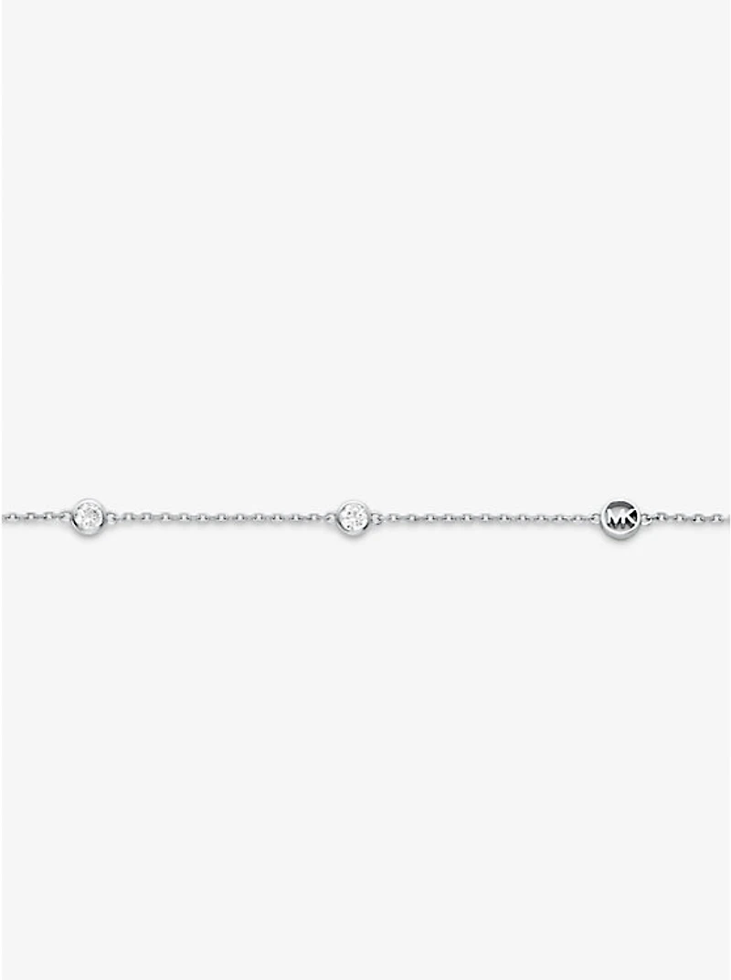 Precious Metal-Plated Sterling Silver Cubic Zirconia Necklace