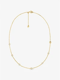 Precious Metal-Plated Sterling Silver Cubic Zirconia Necklace