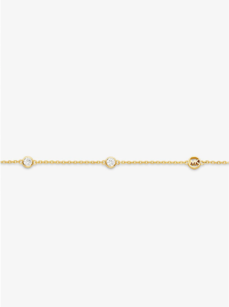 Precious Metal-Plated Sterling Silver Cubic Zirconia Necklace