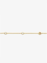 Precious Metal-Plated Sterling Silver Cubic Zirconia Necklace