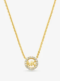 Fulton Precious-Metal Plated Sterling Silver PavÃ© Logo Charm Necklace