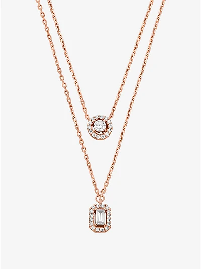 Precious Metal-Plated Double Layered Necklace