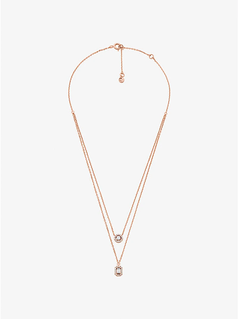 Precious Metal-Plated Double Layered Necklace