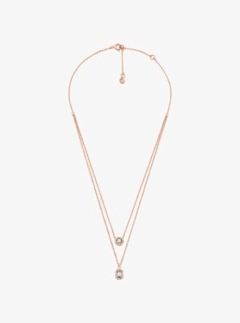 Precious Metal-Plated Double Layered Necklace