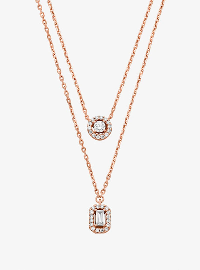 Precious Metal-Plated Double Layered Necklace