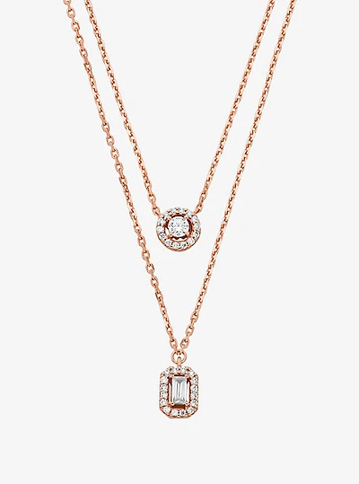 Precious Metal-Plated Double Layered Necklace
