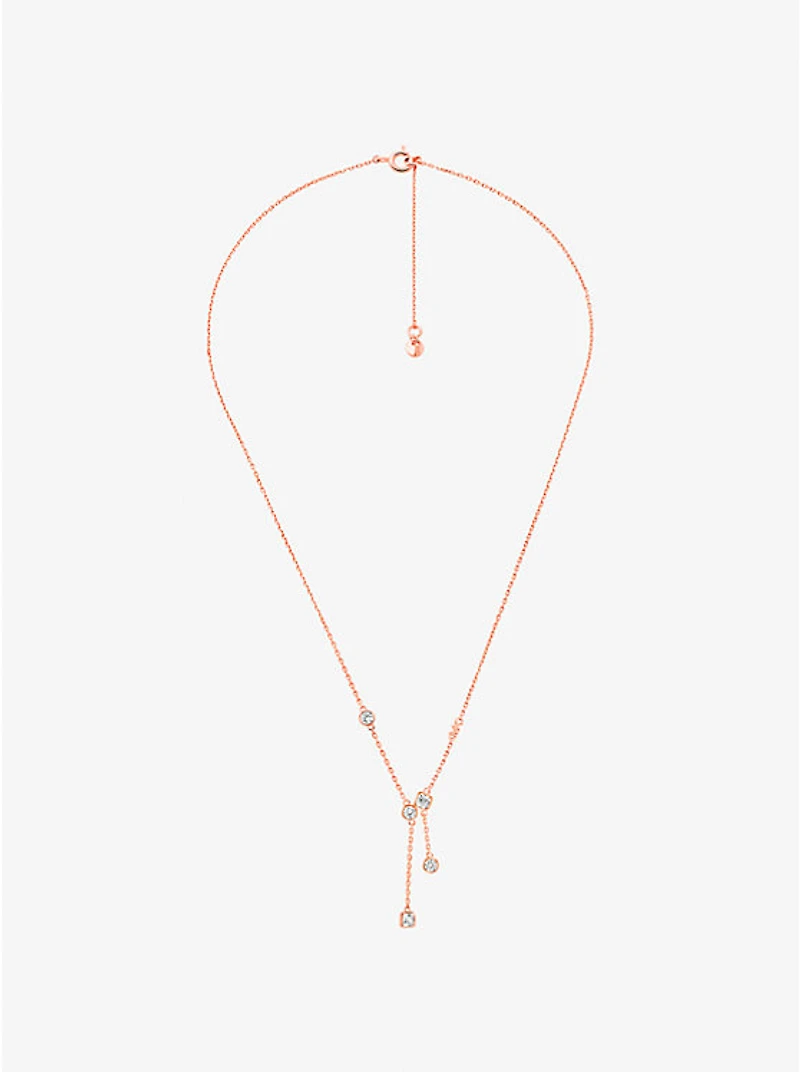 Precious Metal-Plated Sterling Silver Bezel Necklace