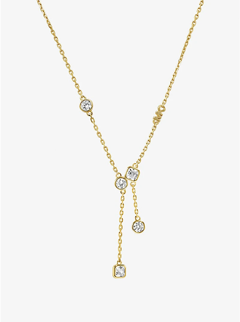 Precious Metal-Plated Sterling Silver Bezel Necklace