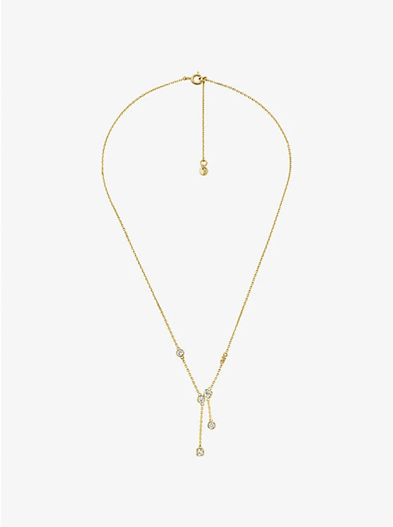 Precious Metal-Plated Sterling Silver Bezel Necklace