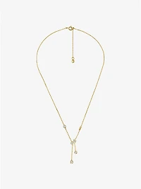 Precious Metal-Plated Sterling Silver Bezel Necklace