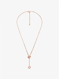 Precious-Metal Plated Sterling Silver Heart Chain Lariat Necklace