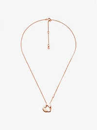 Precious Metal-Plated Sterling Silver Heart Pendant Necklace