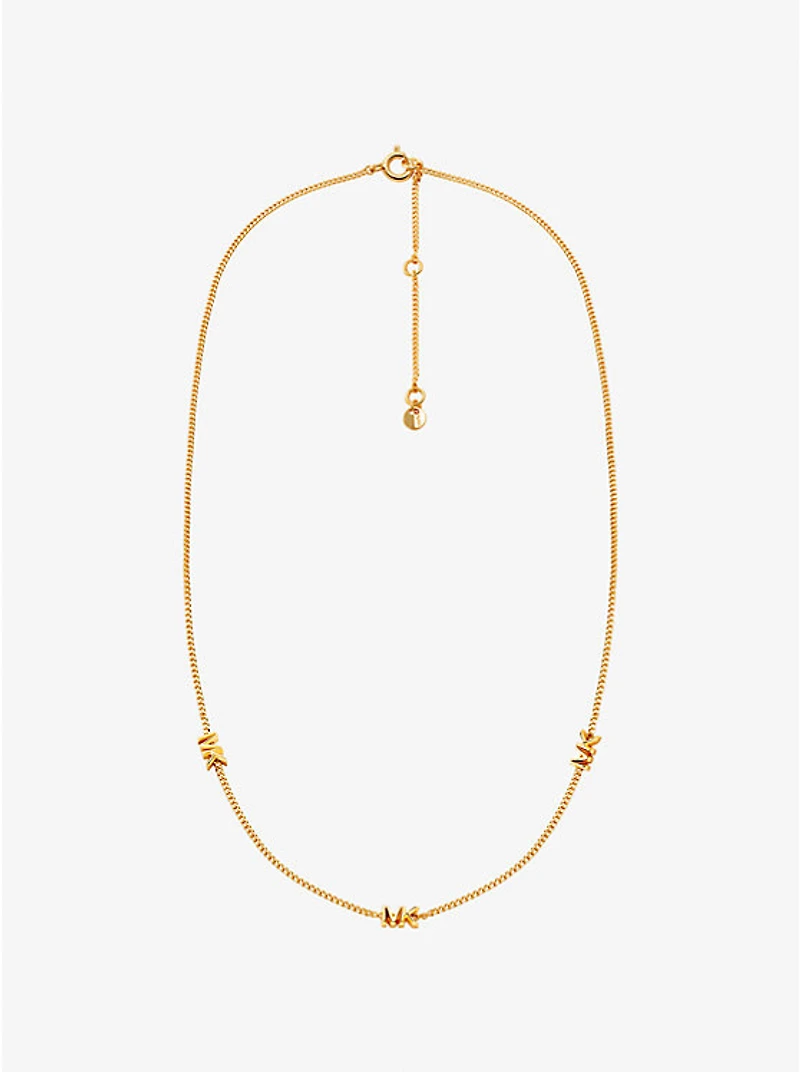 Precious Metal-Plated Sterling Silver Logo Necklace