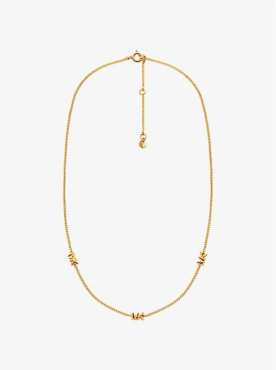 Precious Metal-Plated Sterling Silver Logo Necklace