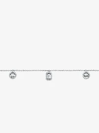 Precious Metal-Plated Sterling Silver Pavé Mixed Charms Necklace