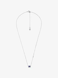 Precious Metal-Plated Sterling Silver Pavé Halo Necklace