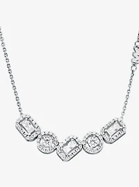 Precious Metal-Plated Sterling Silver Pavé Necklace
