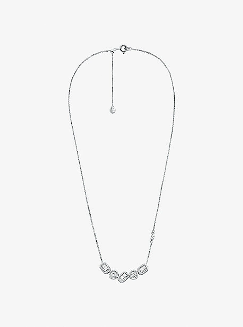 Precious Metal-Plated Sterling Silver Pavé Necklace
