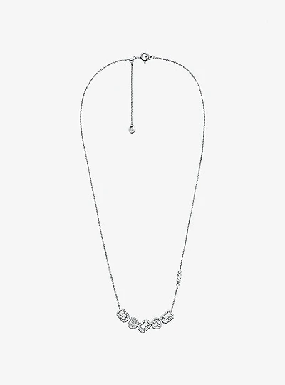 Precious Metal-Plated Sterling Silver Pavé Necklace