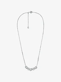 Precious Metal-Plated Sterling Silver Pavé Necklace