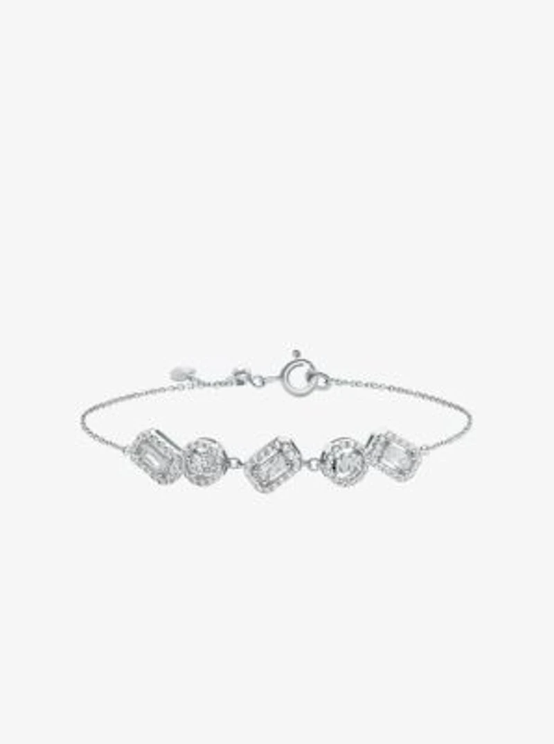 Precious Metal-Plated Sterling Silver Pavé Bracelet