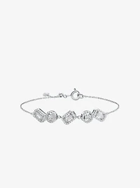 Precious Metal-Plated Sterling Silver Pavé Bracelet
