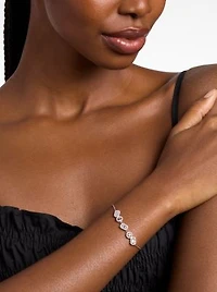 Precious Metal-Plated Sterling Silver Pavé Bracelet