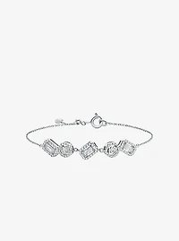 Precious Metal-Plated Sterling Silver Pavé Bracelet